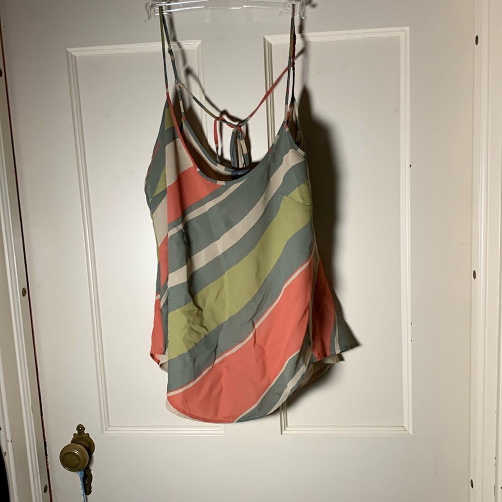 Diagonal striped tie-back cami top